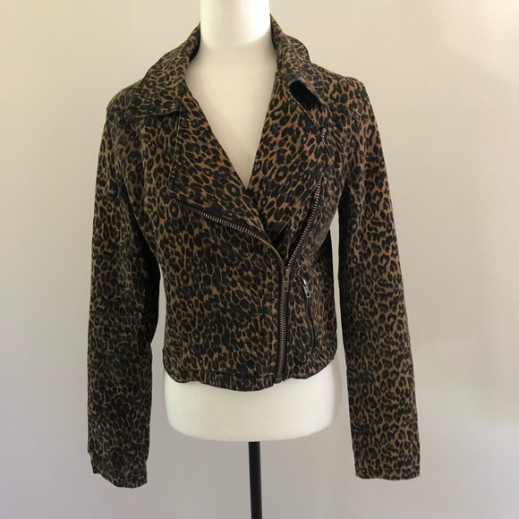 SILENCE + NOISE LEOPARD MOTO JACKET - Picture 4 of 8